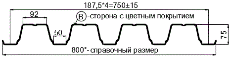 Фото: Профнастил Н75 х 750 - B (ПЭ-01-9003-0.65) в Голицыно