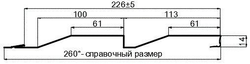 Фото: Сайдинг МП СК-14х226 (ПЭ-01-3011-0.4±0.08мм) в Голицыно