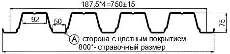 Фото: Профнастил Н75 х 750 - A (ПЭ-01-9003-0.7) в Голицыно