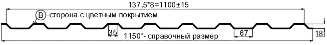 Фото: Профнастил МП20 х 1100 - B (PureTech_Mat-20-7024-0.5) в Голицыно