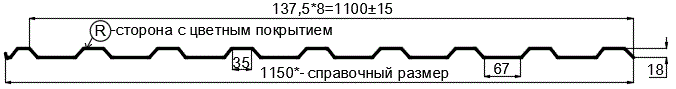 Фото: Профнастил МП20 х 1100 - R (PureTech_Mat-20-7024-0.5) в Голицыно