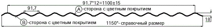 Фото: Профнастил МП18 х 1100 - A (ECOSTEEL_MA_Д-12-Античный Дуб-0.45) в Голицыно