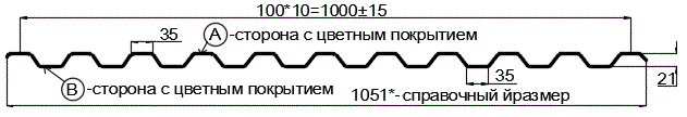 Фото: Профнастил С21 х 1000 - A (ECOSTEEL_MA_Д-12-Античный Дуб-0.45) в Голицыно