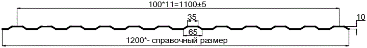 Фото: Профнастил оцинкованный МП10 х 1100 (ОЦ-01-БЦ-0.7) в Голицыно