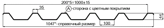 Фото: Профнастил С44 х 1000 - A (PURMAN-20-Tourmalin-0.5) в Голицыно