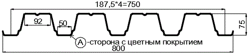 Фото: Профнастил Н75 х 750 - A (ПЭ-01-1018-0.7) в Голицыно